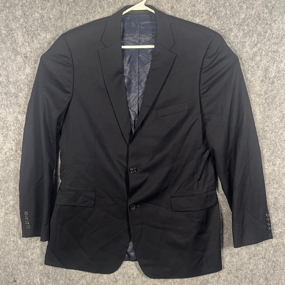 Hugo Boss Reda Super 100 Virgin Wool Blazer Navy Blue 44L Made in USA